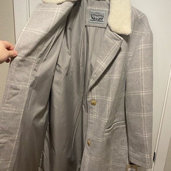 Wool blend sherpa collar top coat - Picture 3 of 5